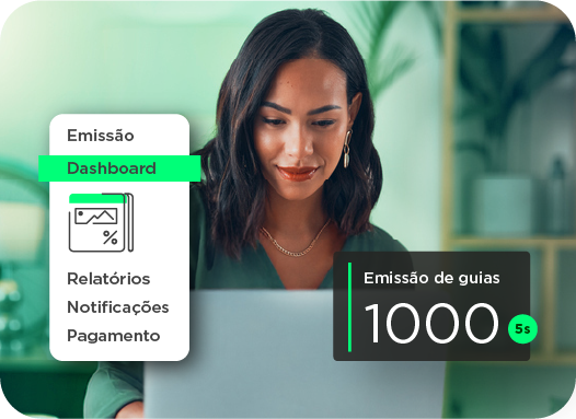 Emissão de guias Dootax, plataforma de gestão fiscal e tributária, com funcionalidades de dashboard, relatórios, notificações e pagamentos.