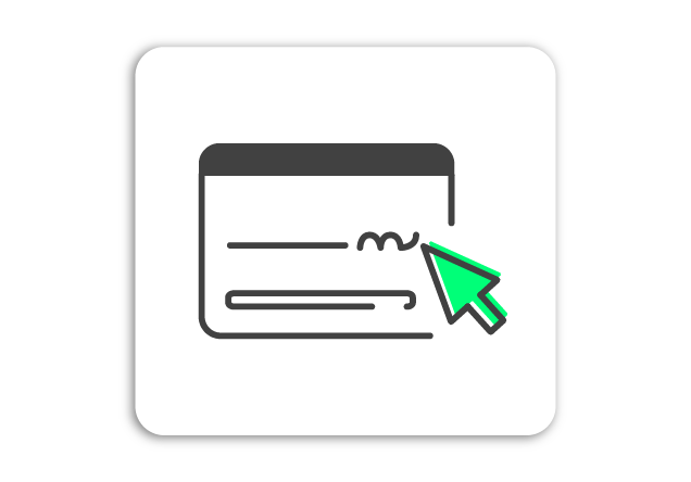Assinatura digital de documento eletrônico com cursor verde, simbolizando segurança e autenticação digital.