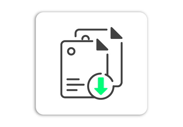 Arquivo digital de documentos fiscais com ícone de download, representando serviço de gestão e emissão de notas fiscais eletrônicas oferecido pela Dootax.