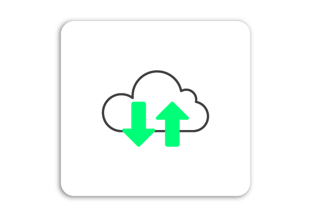 1. Ícone de upload e download na nuvem, representação de transferência de dados digitais, conceito de tecnologia, armazenamento em nuvem e serviços de TI.