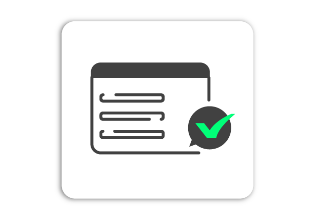 Conceito de gestão de documentos fiscais e atendimento eletrônico com selo de aprovação verde.